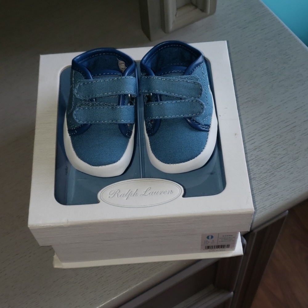Brand new never worn Polo Ralph Lauren baby shoes